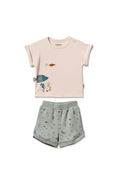 BabyCosy Organic Wear 100% قطن، طقم أطفال - طقم تي شيرت وشورت صيفي بأكمام قصي...