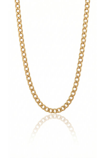 5mm Stainless Steel Gold Cuban Chain Necklace No Darkening