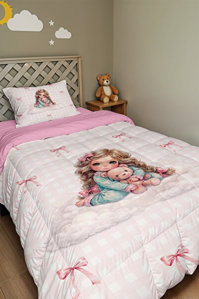 EVPANYA حديقة شريط الأميرة منقوش مفرد لحاف وغطاء الوسادة