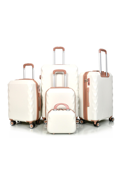 MORANO Murano 5-piece rolling suitcase set with safety lock. Sizes: 28"-24"-2...