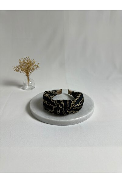 MegssStore رباط شعر على شكل تاج معقود منقوش