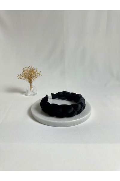 MegssStore Black Braided Velvet Crown Headband