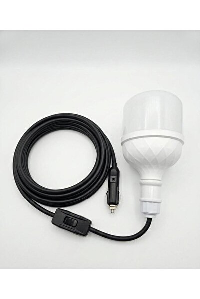 Geseus Araç çakmak girişli 30W 12V Led Ampul,lü E27 Duylu Anahtarlı Araç,Kara...
