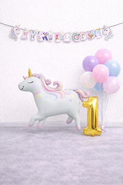 BKMC PARTY Set de baloane cu unicorn, set de baloane asortate, set de decoraț...