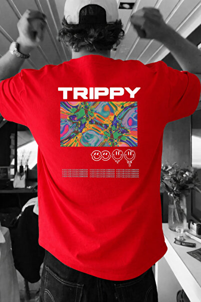 LORVEX tricou supradimensionat bumbac 100% Tricou confortabil TRIPPYY cu impr...