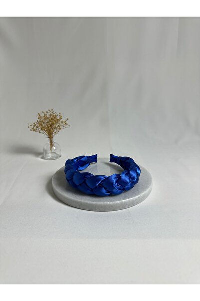 MegssStore أزرق بلون الكوبالت عصابة رأس من الساتان الأزرق المضفر