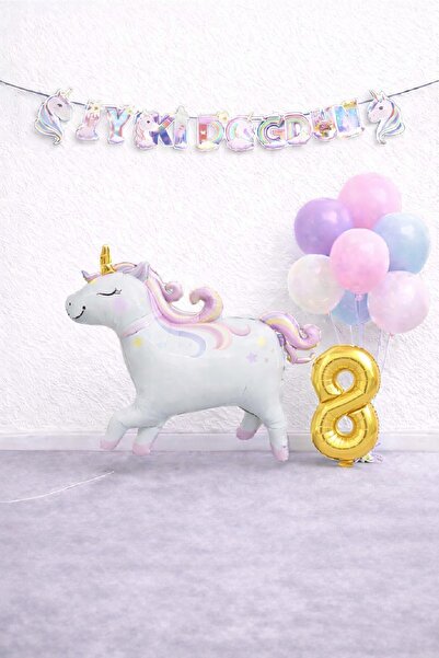BKMC PARTY Set de baloane cu unicorn, set de baloane asortate, set de decoraț...