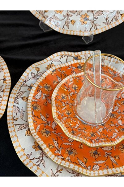 LOKMAN ZÜCCACİYE SHOWROOM 31 PARÇA 6 KİŞİLİK ÇAY-İKRAM PASTA SUNUM SETİ TAKIM...