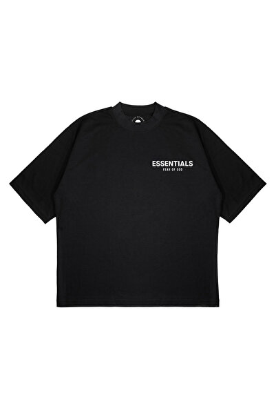 PURE EFFECT Unisex oversized ESSENTIALS BASIC με τύπωμα Μπλουζάκι με φαρδιά γ...