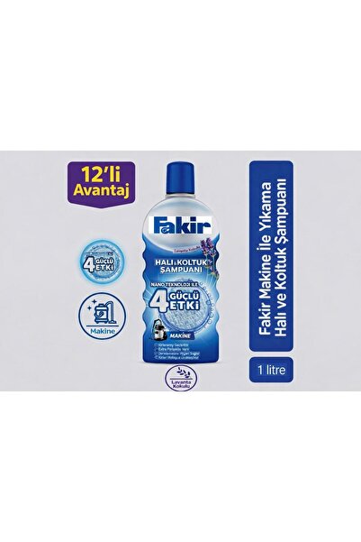 Fakir Halı Şampuanı Makine Yıkama Lavanta 1000 Ml X 12'li Set