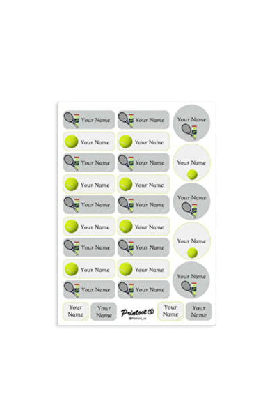 Printoot ملصقات تنس تتميز برموز رياضية فنية وملصقات أسماء من الفينيل اللاصق ع...