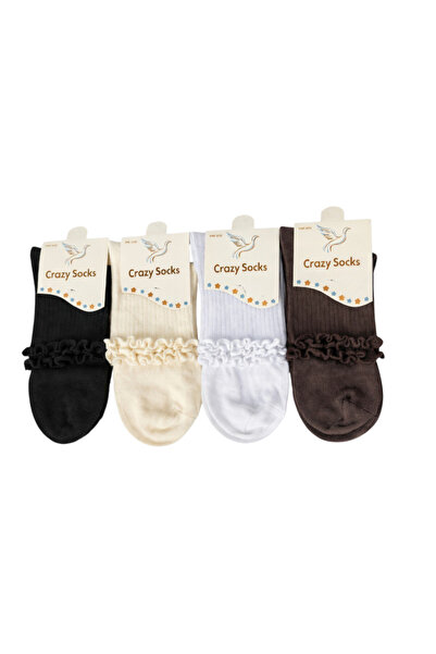 Crazy Socks 4-Piece Ruffled Women's Socks Stitch-Free