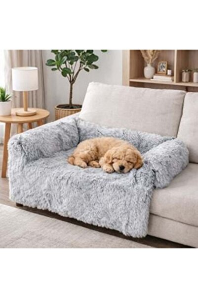 victiny Pet Blanket - Gray Faux Fur Mattress with Arms for Pets 95 x 80 cm