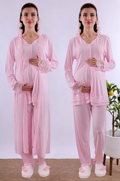 ByLohusa Set de pijamale confortabile pentru maternitate și postpartum, cu cr...