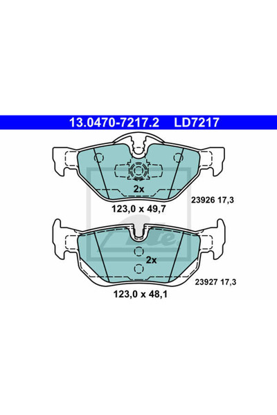 Ate Brake pad set, disc brake 13.0470-7217.2