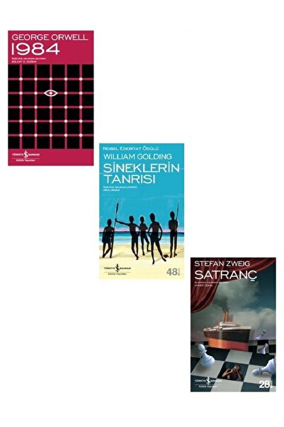 TÜRKİYE İŞ BANKASI KÜLTÜR YAYINLARI sineklerin tanrisi+1984+santranc=(3kitap)