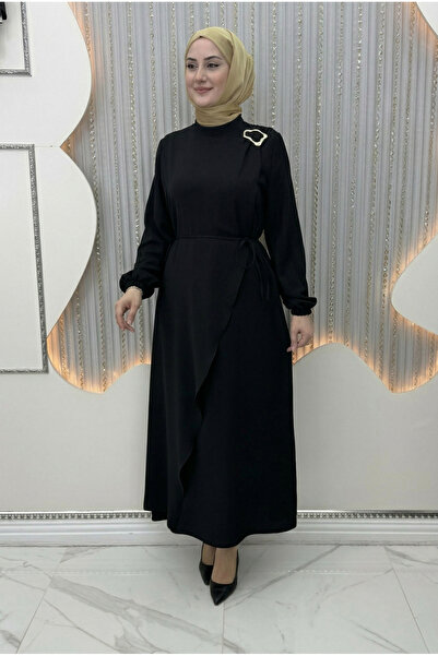 ZELİ MORA Kadın Tesettür Elbise Tek Omuz Taş Detaylı – Şık Düğün Nişan Davet ...