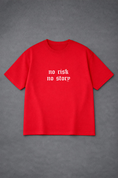 VODEXA Tricou oversize unisex NO RISK, imprimat, 100% bumbac, croială confort...