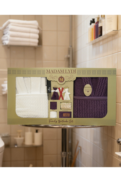 M Madam Lydi Zarafet 15 Piece Velvet Bathrobe Set Double Size |   Luxury Gift...