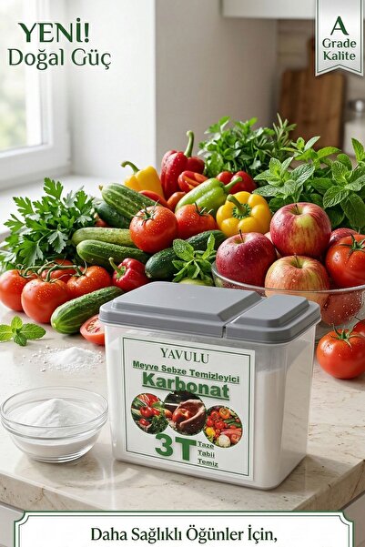 yavulu Meyve Sebze Temizleyici Karbonat Yıkayıcı Pestisit Kalıntı Giderici 2KG Özel Kutusunda