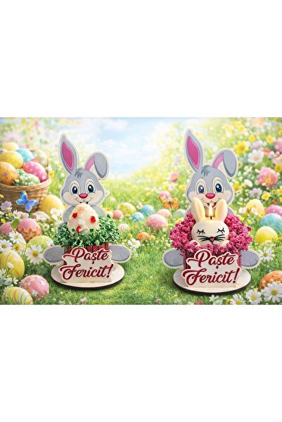 OEM Set Lumânări Paște din Ceară Naturală de Soia Ou și Iepuraș Handmade cu F...