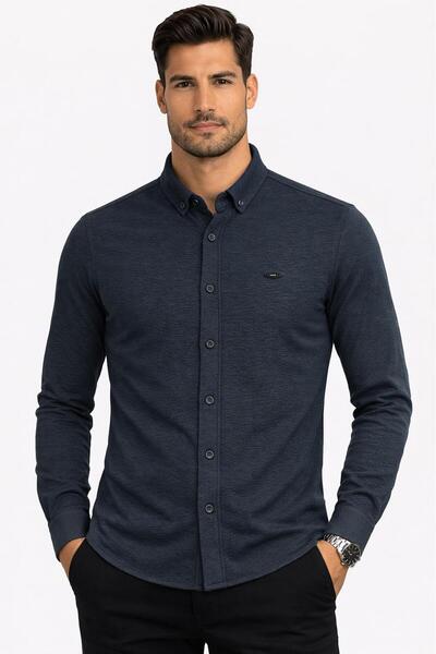 CLASSİCS MEN Cafes Uzun Kol εφαρμοστό Ανδρικό πουκάμισο Oxford - 7577