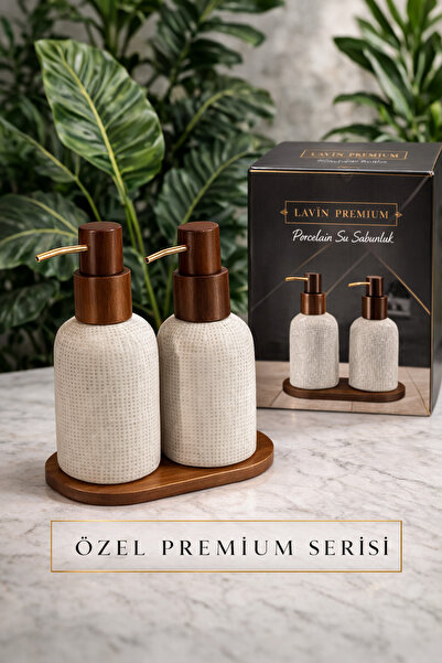AslanhanHome Lavin Premium Serisi Porselen Sıvı Sabunluk Seti [ banyo, mutfak...