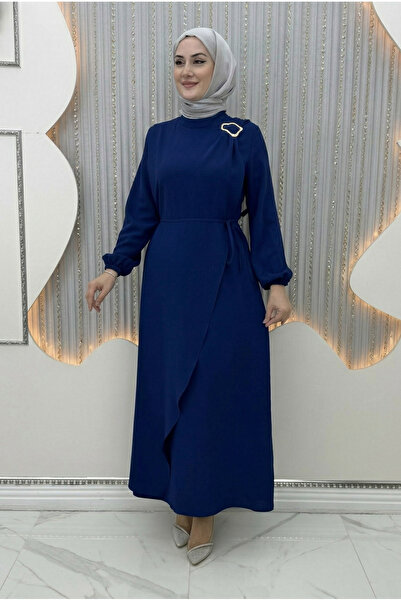 ZELİ MORA Kadın Tesettür Elbise Tek Omuz Taş Detaylı – Şık Düğün Nişan Davet ...