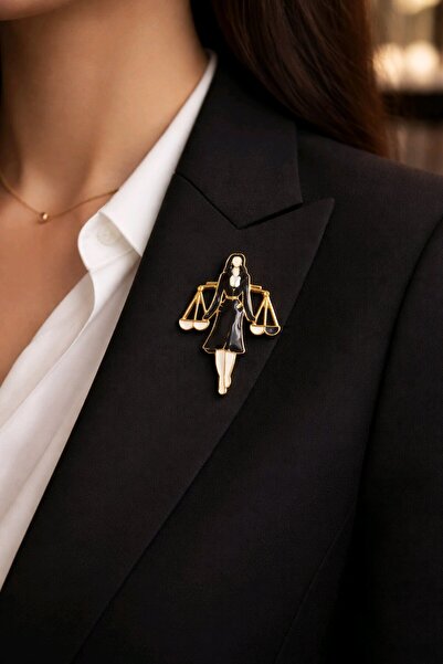 mosmoda Adalet Terazi Hakim Avukat Broş, Siyah