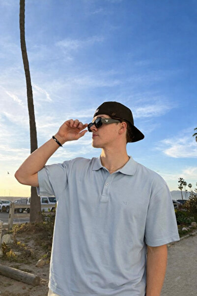 DAMGA JEANS Ανδρικό μπλουζάκι με γιακά πόλο σε γκρι χρώμα, μοντέρνο, Βαμβάκι ...