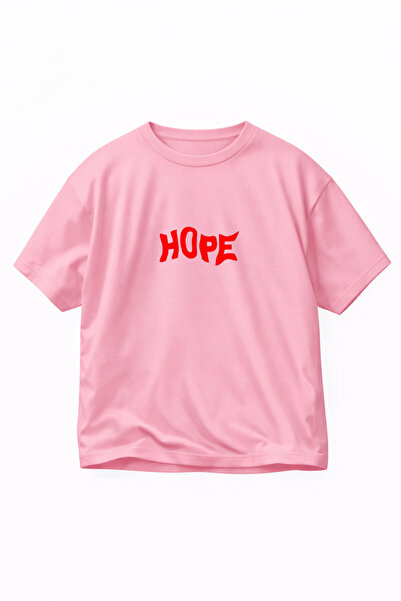VODEXA Tricou oversize unisex RED HOPE, imprimat, 100% bumbac, croială confor...