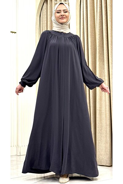 ESRANUR Hidden Zippered Reglan Sleeves Robali Medina Silk Tesettür Ferace