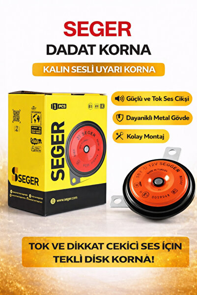 Seger Dadat Kalın Ses Korna 12V Tekli Disk Korna