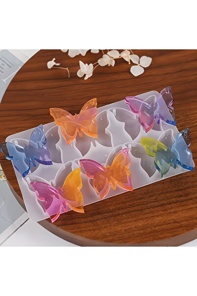 Siliko World Silikon Epoksi Reçine Kalıbı Kelebek Figürlü Kolye Küpe Toka Kalıbı
