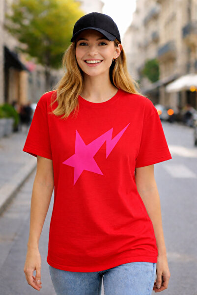 ArtYus Star Lightning Graphic Printed Unisex Oversized T-Shirt Cotton Pack Cr...