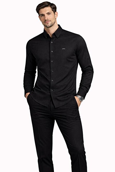 CLASSİCS MEN Cafes Uzun Kol εφαρμοστό Ανδρικό πουκάμισο Oxford - 7577