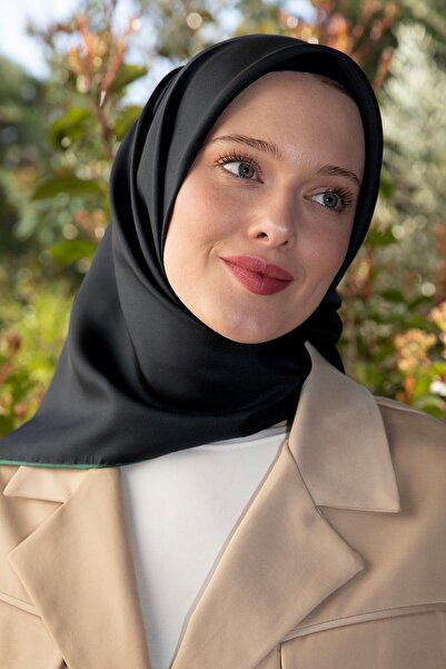 Levidor Μεταξωτό Φουλάρι Διπλής Όψης - Σμαραγδί Μαύρο