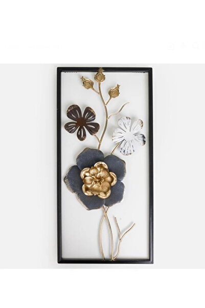 OEM Decorative Wall Painting with 3D Flowers in Black Frame