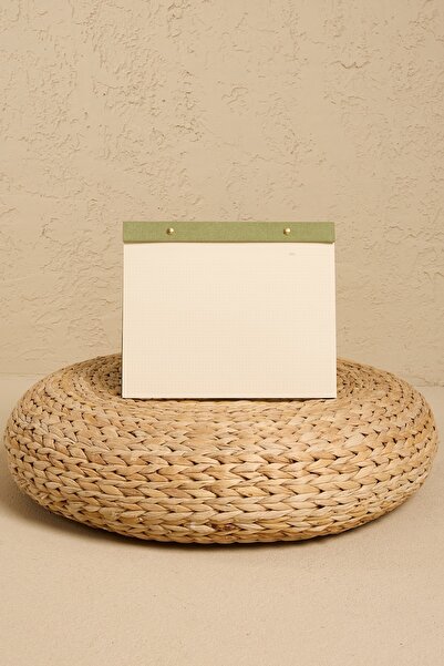 VERSORY Grande Notepad Soft Yeşil Keten Kumaş Kaplama Özel Tasarım