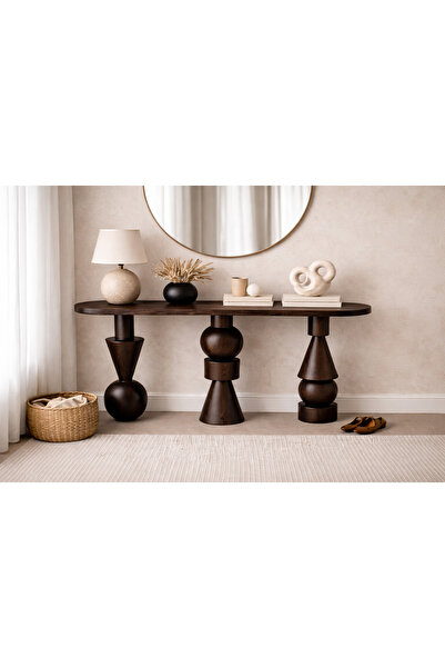 Trihome Ayos Ağacı Heykelsi Torna Ayaklı Dresuar – Modern Tasarım Masif Ahşap...