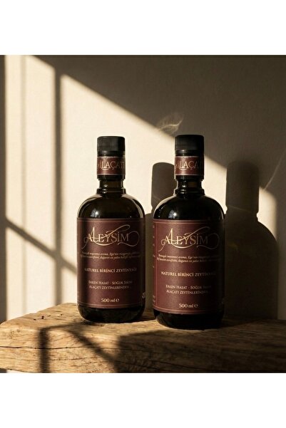 Aleysim Oliva 2'li Naturel Zeytinyağı 500 ml Erken Hasat- Soğuk Sıkım- Tek Bahçe