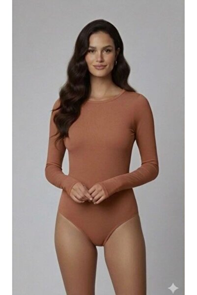 Trendingsize Bisiklet Yaka Uzun Kollu Çıtçıtlı Body Zıbın