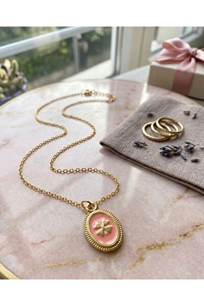 Kokoş KOLYE YONCA DETAY PEMBE