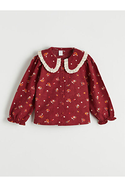 LC Waikiki قميص بناتي ذو ياقة بيبي روبا من ستايل شيبرز فلاور مطبوع من UZG STORE