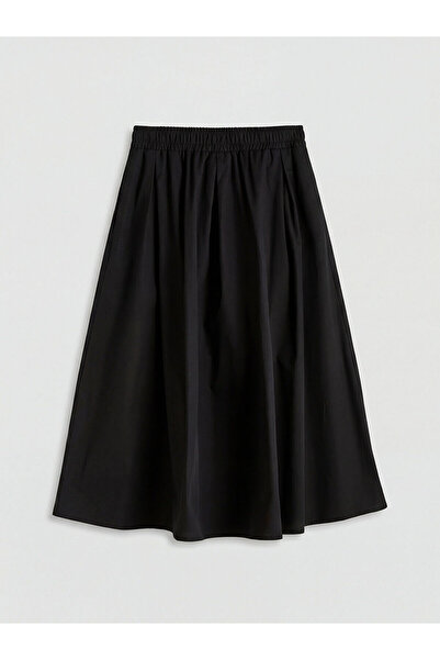 LC Waikiki Peak New Season Elastic Waist Poplin Flared Skirt