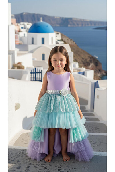 Lindissima Önü kısa-arkası uzun dantel detaylı kız çocuk abiye elbise, Düğün,...