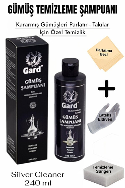 Gard Gümüş Temizleme Şampuanı 240 ml – Silver Cleaner Gümüş Parlatıcı Takı Te...