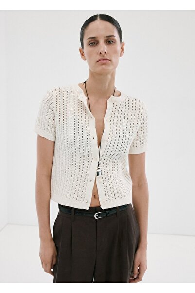 MANGO Woman İşlemeli triko hırka