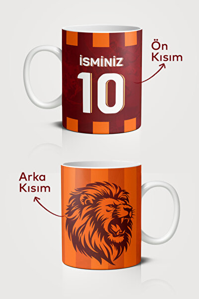Gizeo Concept Sarı Kırmızı Kükreyen Aslan Tasarımlı Kişiye Özel Baskılı Hediy...