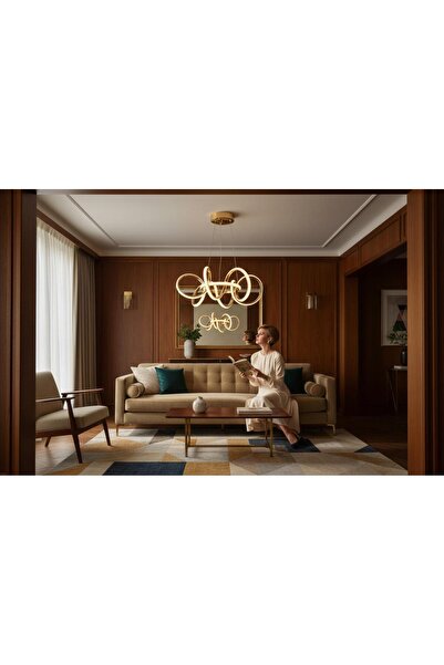 GÜNEŞ AVİZE GOLD 3 RENK LED